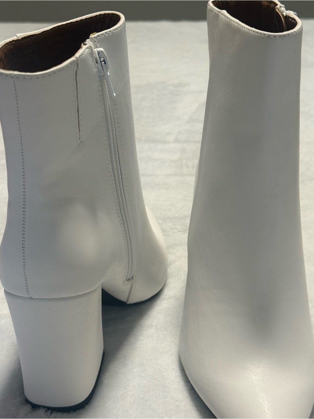 Women’s  Madden Girl White Block Heel Ankle Boots